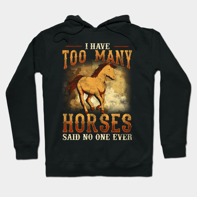 I Have Too Many Horses Said No One Ever Hoodie by E